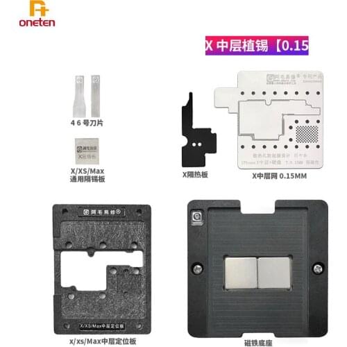 Amaoe High Quality Chip BGA Reballing Stencil Kits Set Stationary Fixture For iPhoneX XS XSMA Motherboard Middle Layer Repair