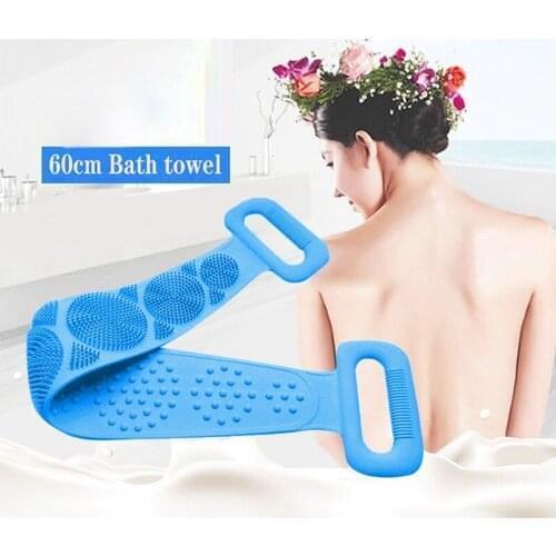 Long Back Towel Rubbing Bath Brush Double Sided Exfoliating Back Brush Belt Wash Clean Body Skin Care Rubbing Home Bathroom