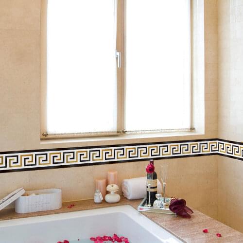 Funlife Marble Wallpaper Borders,Peel Stick Wall Border Stickers Vintage House Living Room Decoration,Waterproof For Bathroom