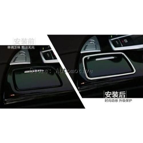 Chrome Ashtray Sequins Cover Trim For BMW 5 Series F10 520 525 2011-2015 Accessory For Left Hand Driver