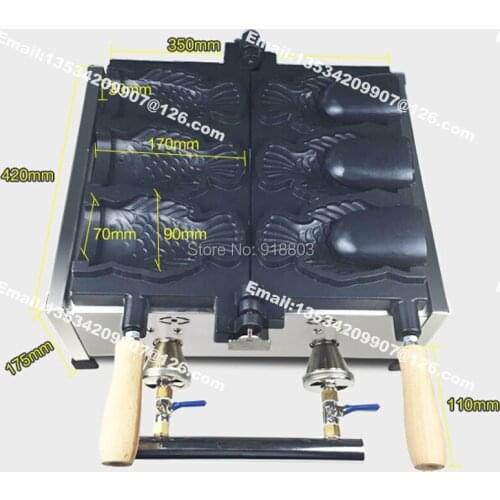 Commercial Use Non-stick LPG Gas Ice Cream Bungeoppang Fish Taiyaki Maker Machine Baker Iron