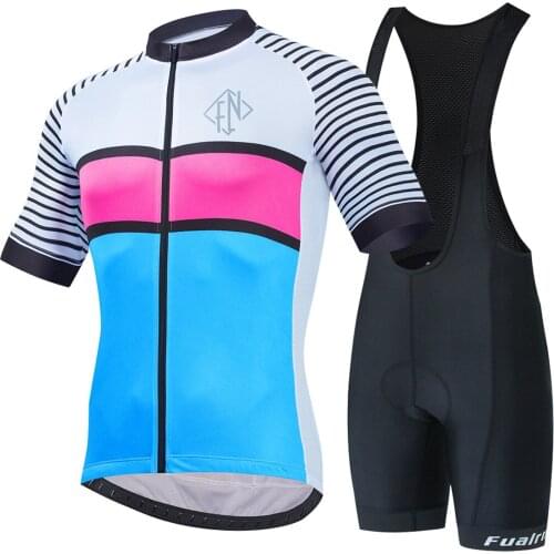 FUALRNY Pro Summer Cycling Clothing MTB Bike Jersey Set Ropa Ciclista Hombre Maillot Ciclismo Racing Bicycle Clothes Cycling Set