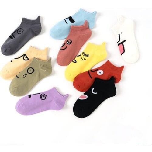 Fashion Art Anime Face Unisex Ankle Compression Socks Funny Harajuku Creative Sports Breathable Summer Comfortable Women Socks