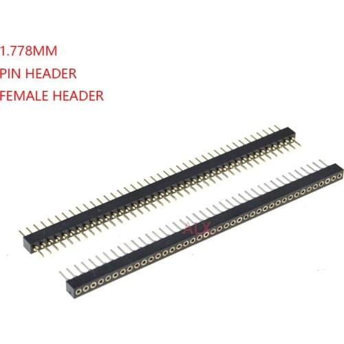 1X40 PIN Single Row MALE FEMALE ROUND PIN Header connector Strip 1.778MM PITCH 1X40pin 1*40 40P 40PIN black FOR PCB BOARD