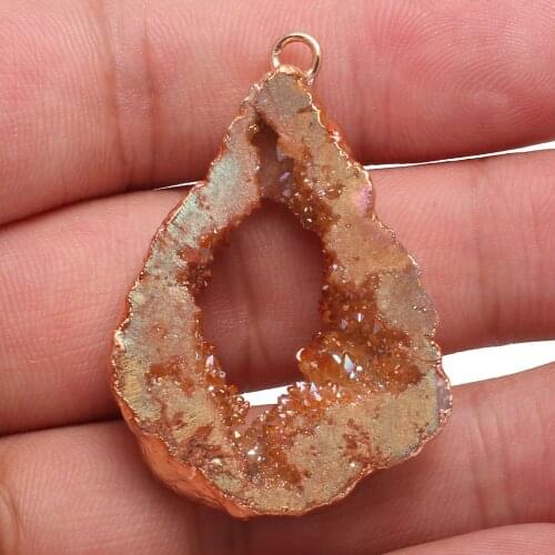 Natural Stone Necklace Pendants Irregular Stone Pendants for Jewelry Making DIY Necklace Size 30-45mm
