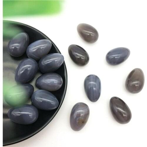 Drop Shipping 1pc Natural Grey Agate Crystal Egg Shaped Massage Healing Stones Specimen Decor Natural Stones and Crystals
