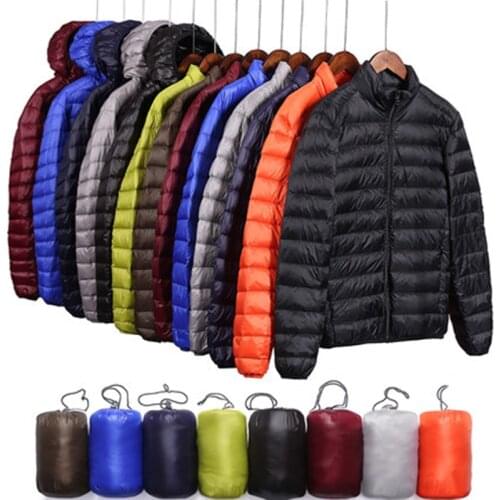 Portability 2019 Autumn Winter Fashion Men Down Warm Jacket Men 90% White Duck Down Hooded Slim Man Coat Male Jacket 5XL