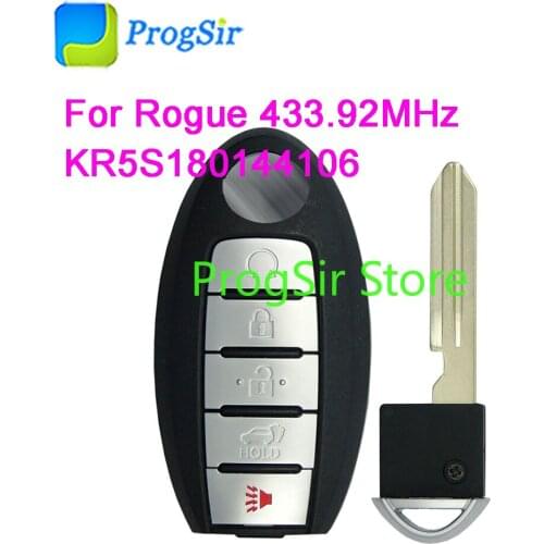 KR5S180144106 5 Button 433.92MHz Smart Remote Control With 4A Chip For Nissan Rogue 2017 2018 S180144109