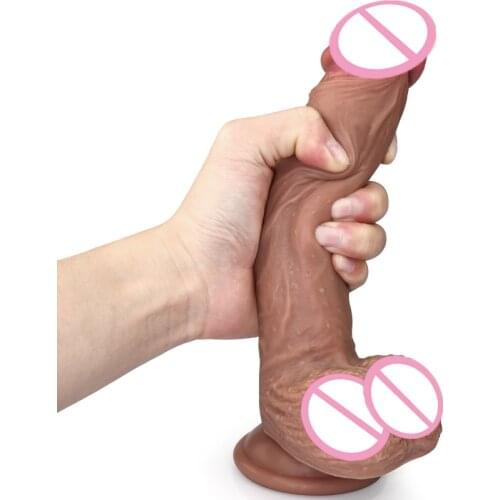 Realistic Dildo And Super Sucker Sex Toys Dildo Lesbian Stimulating Womens G-spot Vagina And Anal Orgasm Sex Toys For Women