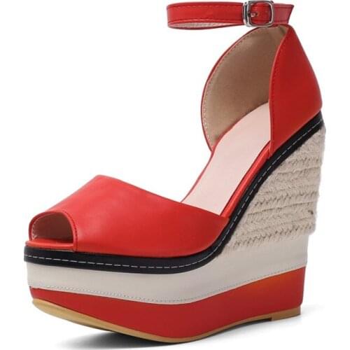 Peep Toe Wedge Sandals Women High Heels Casual Platform Sandals High Heels Women Summer Shoes Comfortable Ladies Shoes