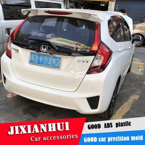 For Fit Spoiler 2014-2017 Honda Jazz WXk Spoiler ABS plastic Material Car Rear Wing Color Rear Spoiler