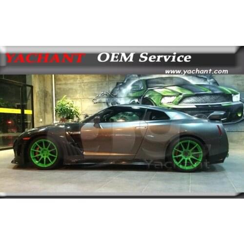 FRP Fiber Glass Wide Body Kit Fit For 08-13 R35 GTR GT-R 35 CBA DBA TP Style Wide Body Kit Front Bumper Side Skirts Front Fender
