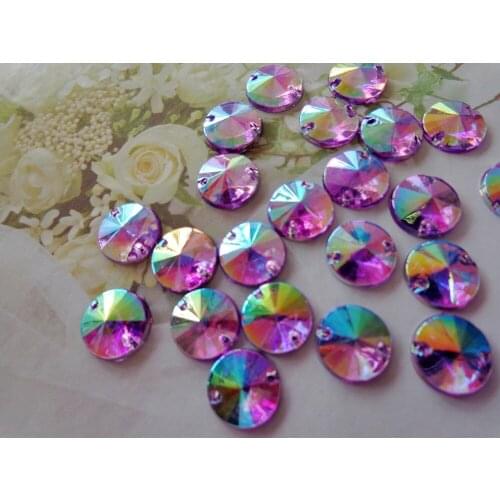 Light purple AB colour Round 10mm flatback crystal sew on rhinestones gem stones strass hand sewing 200pcs/lot