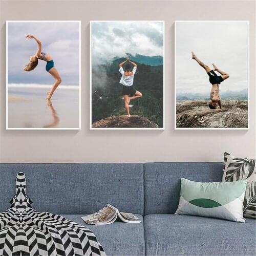 Girl Bedroom Decoration Modern Posters and Prints Fitness Yoga Girl Poster Canvas Painting for Bedroom Decoration Wall Picture