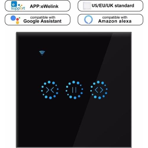 WiFi Smart Curtain Switch Remote Control Roller Shutter Touch Switch Motor Door Switch Alexa Voice APP Control Googel Assistant