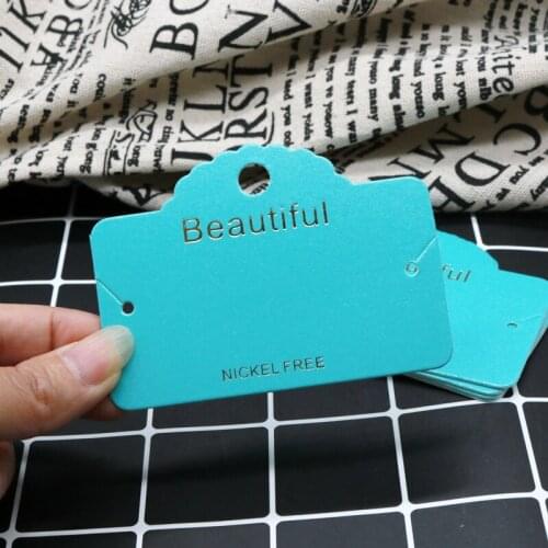 High Quality 8.5x6.1cm Kraft Jewelry Cards Paper Earrings Card Necklace Display Packaging Card Tags Can Customize logo Cheap