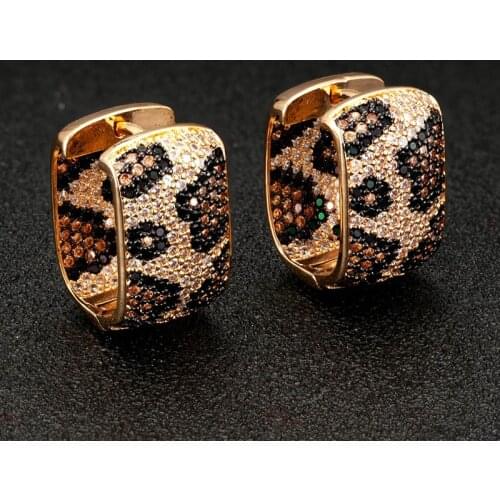 Zlxgirl jewelry high quality brown peach leopard wedding earrings jewelry fine women bridal earings accessory brincos brinco