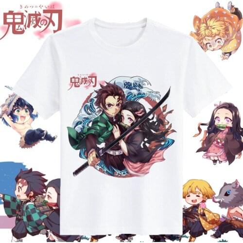 Funny Japanese Anime Kimetsu No Yaiba Demon Slayer T Shirt Graphic Top Tees Tshirt Streetwear Punk T-shirt Men Clothes Women