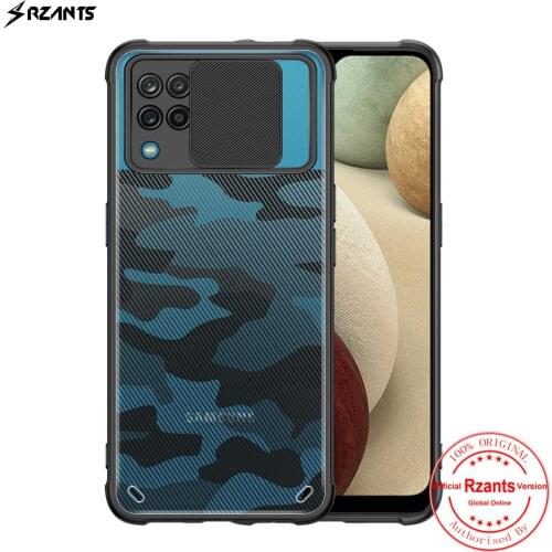 Rzants for Samsung Galaxy A12 Galaxy M12 Case Hard [Camouflage Lens] Lens Protection Shockproof Slim Crystal Clear Cover