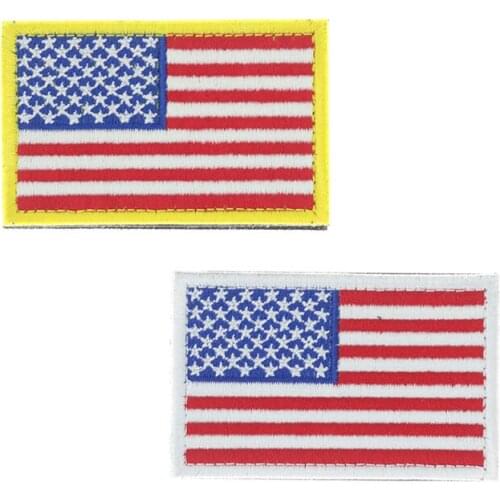 American Flag Embroidery Badge Gold Border United States Military Uniforms Sewing Fabric Outdoors Sergeant Logo