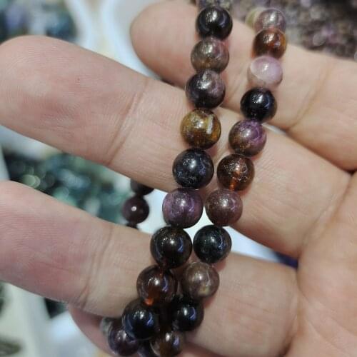 1pcs High Grade Natural Peter Stone Loose Beads Top Quality Round Smooth Brown Pietersite Stone For Making Bracelet