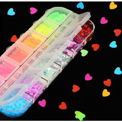 12 Grids/Set Nail Art 3D Love,Star,Butterfly DIY Design Tiny Slices Decoration Acrylic Beauty Polymer Clay Nail Sticker Accessor