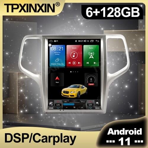 128G Android 11 Tesla Screen Car Radio For Jeep Grand Cherokee 2008 - 2013 Multimedia Auto DVD Player Navigation Stereo GPS 2din