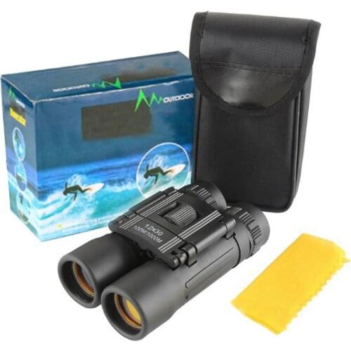 12x30 Optical Mini Binoculars Zoom HD Telescope Red Film 1km Long Range Light Night Vision Binoculars for Hunting Bird Watching