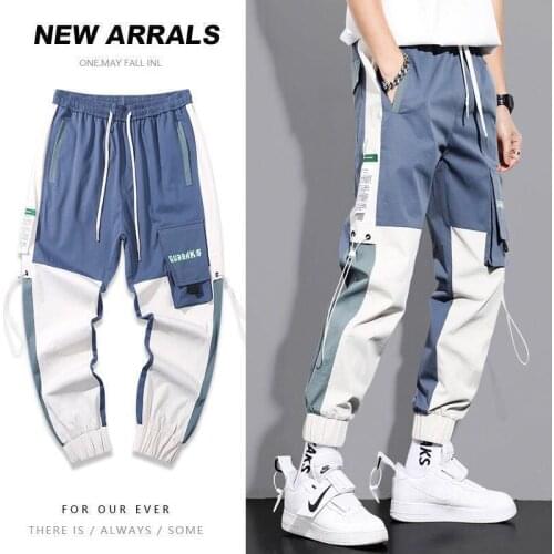 2021 Streetwear Mens Multi Pockets Cargo Harem Pants Hip Hop Casual Male Track Pants Joggers Trousers Fashion Harajuku Men Pants