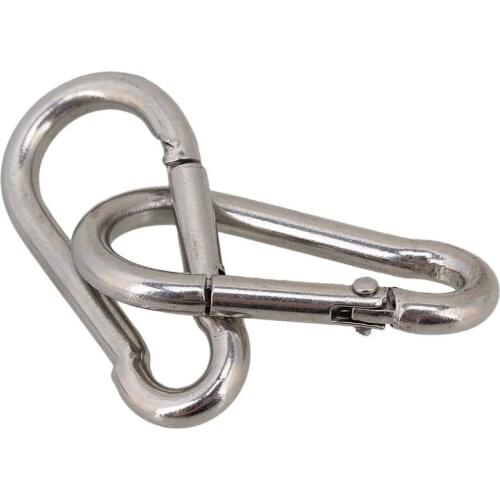 5/10/25pcs 304 Stainless Steel M4 M5 M6 safety Standard spring mountaineering clasp Snap Carabiner Quick Link Lock Ring Hook