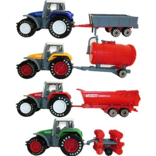 4pcs/lot Alloy engineering car tractor toy model farm vehicle boy toy car model childrens Day Xmas gifts