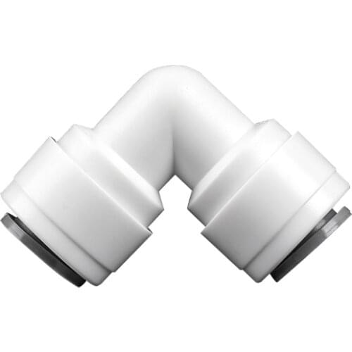 3/8" - 3/8" OD Tube PE Pipe Fitting Hose Elbow Quick Connector Aquarium RO Water Filter Reverse Osmosis System