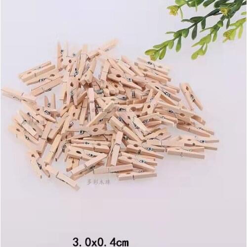 80pcs/lot Natural 30mmX8mm Wooden Clothespins Clothes Pins Pegs Paperclips For Scrapbooking Crafts
