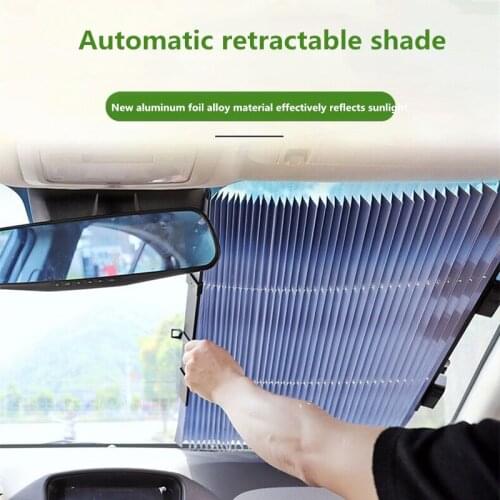 Car Sun Visor Front Windshield Auto Parasol Curtains Retractable Set Folding Anti-UV Car Sun Shade Car Umbrella Car Accessories