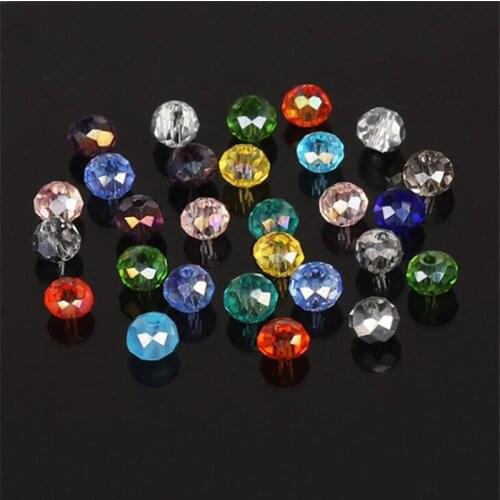 Wholesale 8x10mm 8 colors glass crystal faceted abacus rondelle 70pcs/strand accessories beads making women jewelry B671