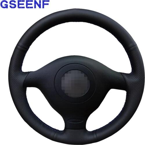 Car Steering Wheel Cover Black PU Artificial Leather For Volkswagen VW Golf 4 (IV) Passat B5 Passat Variant Polo Bora Sharan