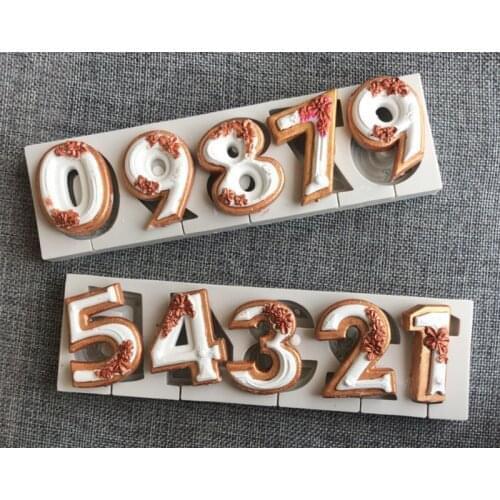 0-9 Numbers Mold Lollipop Mould Number Shape Silicone Birthday Digital Cake Mold Chocolate Mould Birthday Cake Tools