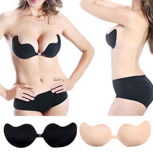 HOT SALES!!! New Sexy Magic Bust Self-Adhesive Front Closure Strapless Push Up Invisible Bra Deep V-neck Sexy Top Underwear Bra