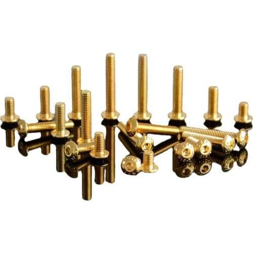 M3 GoldenElectroplate 12.9 Grade Alloy Steel Allen Hex Socket Button Head Screw Bolt ISO7380