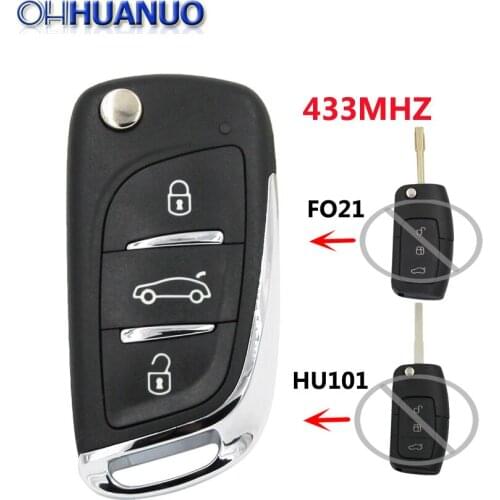 3 Button New Upgraded DS style Folding Remote Key Fob for Ford Focus Mondeo 433MHz FO21 Blade OR HU101 Blade Uncut