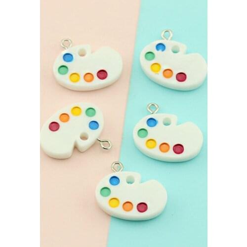 10pcs/pack Paint board Resin Charms Pendant Earring DIY Fashion Jewelry Accessories 24x17mm