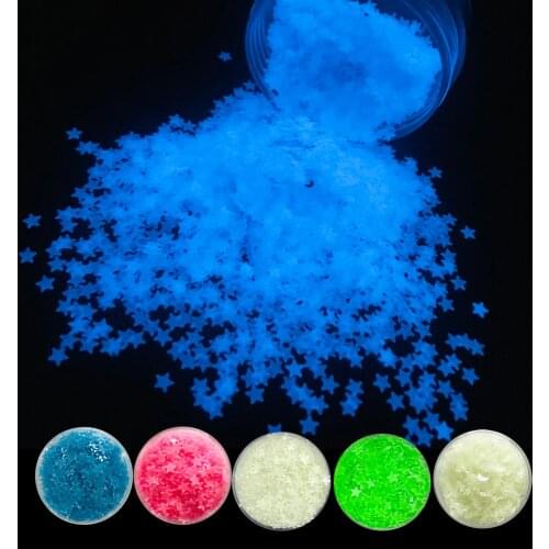 PrettyG 1 Box Luminous Star Nail Glitter Glow in the Dark for Resin DIY Making Art Craft Nail Makeup Decoration Accessories Set4