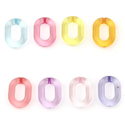 Multicolor Acrylic Open Jump Rings Findings Oval Transparent Charms DIY Making Earrings Necklace Jewelry Gift 19mm x 14mm,100PCs