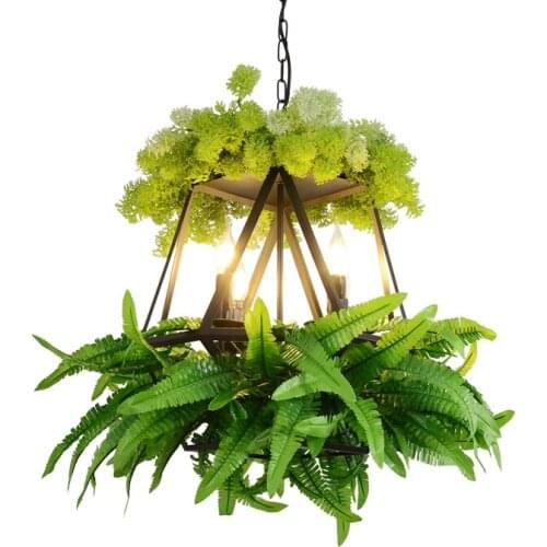 Retro Industrial Dining Room Light Clothing Store Restaurant Plants Pendant Light Creative Garden Window Decoration Pendant Lamp