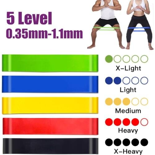 Yoga Resistance Rubber Bands Fitness Elastic Bands 0.3-1.1mm Gym Strength Training Pilates Latex Elastic Bands Indoor Equipment