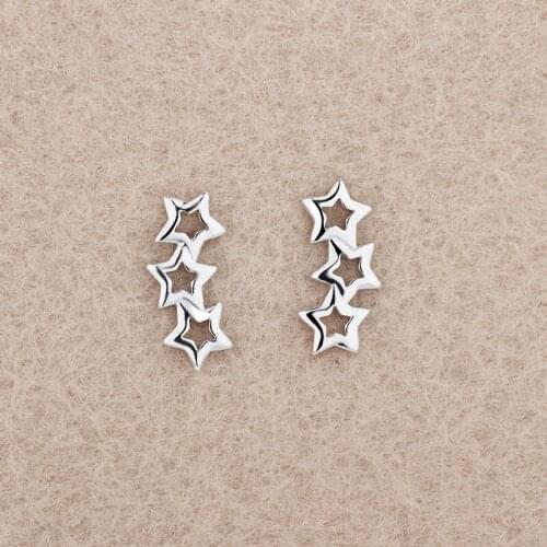 925 Sterling Silver Hollow Star Stud Earrings For Women Prevent Allergy Ladies Jewellry eh267