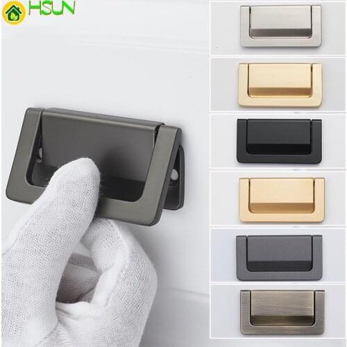 Tatami Furniture Drawer Cabinet Door Handle Hidden Invisible Zinc Alloy Metal Dresser Kitchen Cupboard Wardrobe Handle Knob Pull