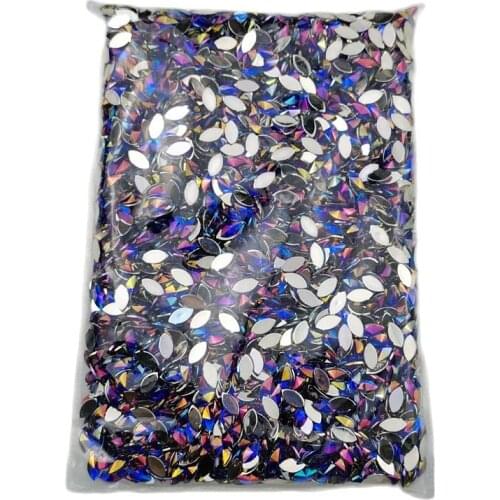 Wholesale 2000pcs Horse Eye Acrylic стразы Non Hot Fix Rhinestones Crystal Leaf Nail Art Rhinestones Nail Art Decorations