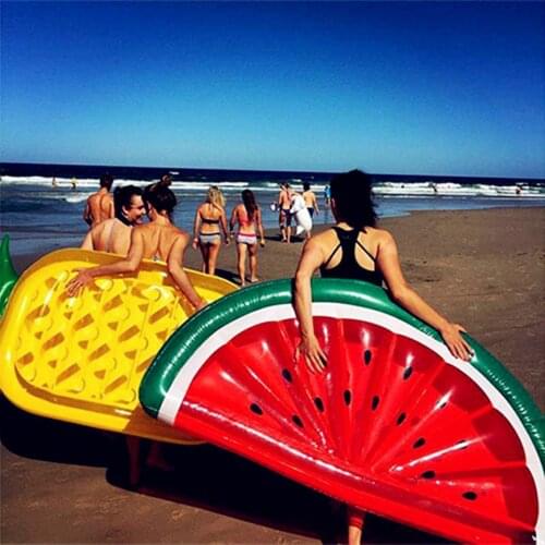 Hot Sea Party Air Mattresses Watermelon Floats Pineapple Swimming Ring Floating Row Inflatable Pool Float For Adult Water Toy