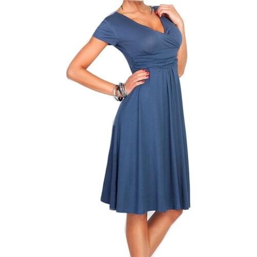 Dresses Women 2021 European Ladies AliExpress Deep V-neck Slim Fold short-sleeved big-sleeved Dress Clothing Vestidos HJY1144